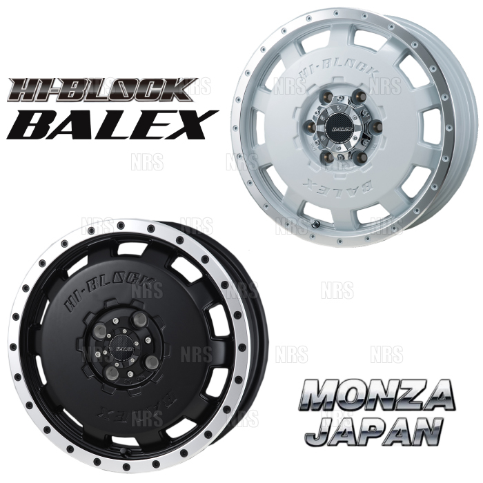 MONZA モンツァ HI-BLOCK BALEX バレックス (2本セット) 6.5J x 17 インセット+38 PCD139.7 6穴 Pホワイト/Rポリッシュ(BALEX-651738-WP-2S_画像1