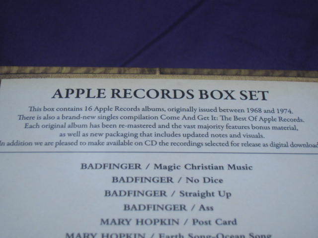 ●CD Boxオムニ『アップルレコードカタログ』未開封　17枚組　2010年 廃盤 リマスター バットフィンガー他_画像3