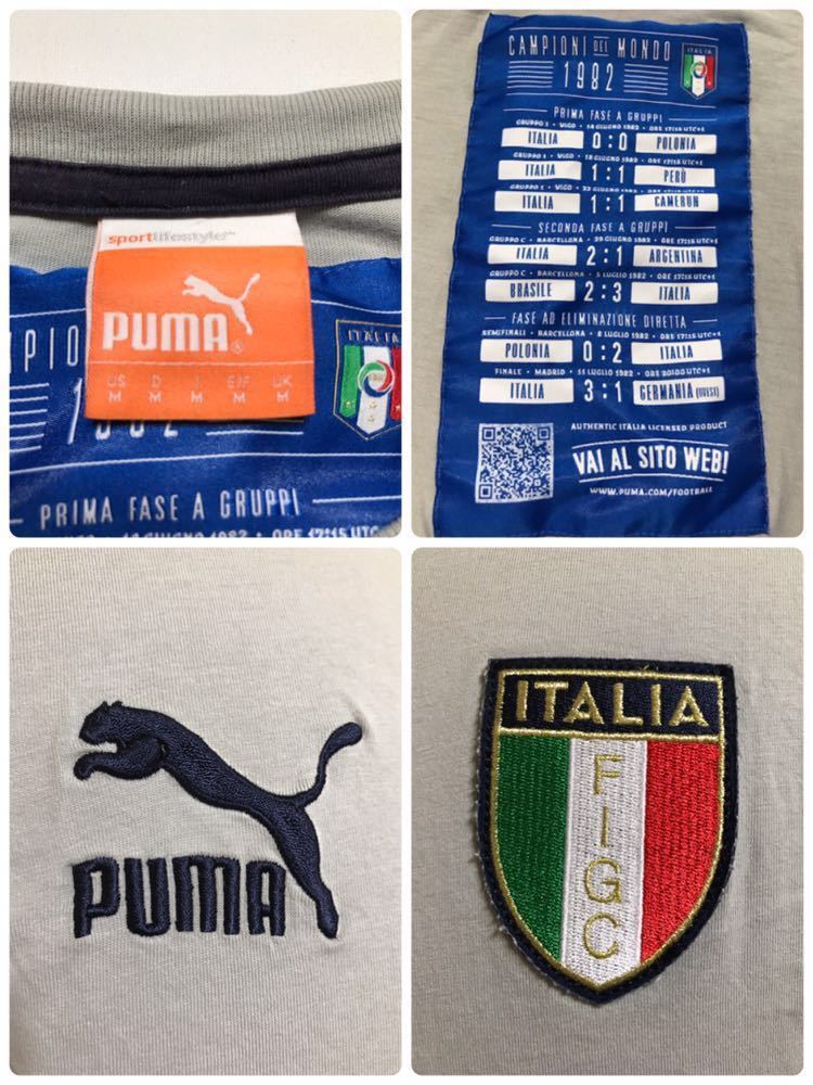 PUMA ITALIA プーマ サッカー イタリア代表 Tシャツ トップス USサイズM 半袖 グレー 741931_画像5