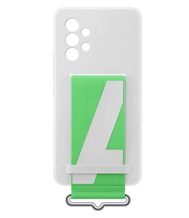 ◆ Galaxy A53 5G Silicone Cover with Strap/ホワイト シリコンカバー ストラップ付き オフィシャル【并行輸入品】SC-53C SCG15