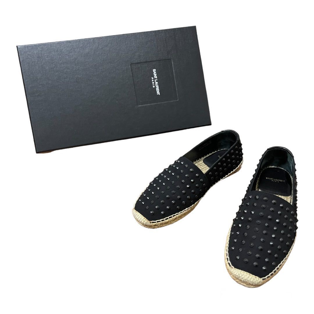 SAINTLAURENT サンローラン エスパドリーユ スタッズ 40 ブラック
