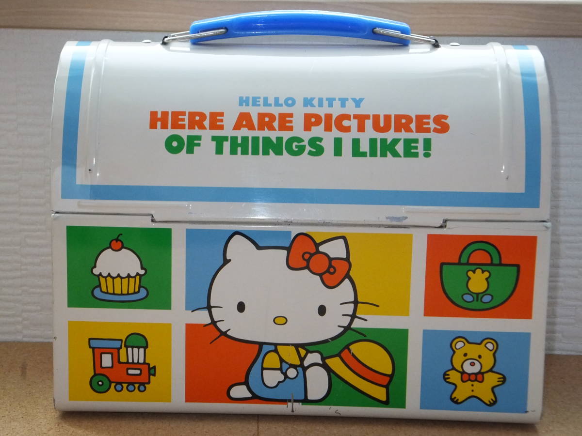  used Sanrio SANRIO Hello Kitty HELLO KITTY 1976 handle attaching big can case rare that time thing Showa Retro inserting thing Kitty Chan goods 