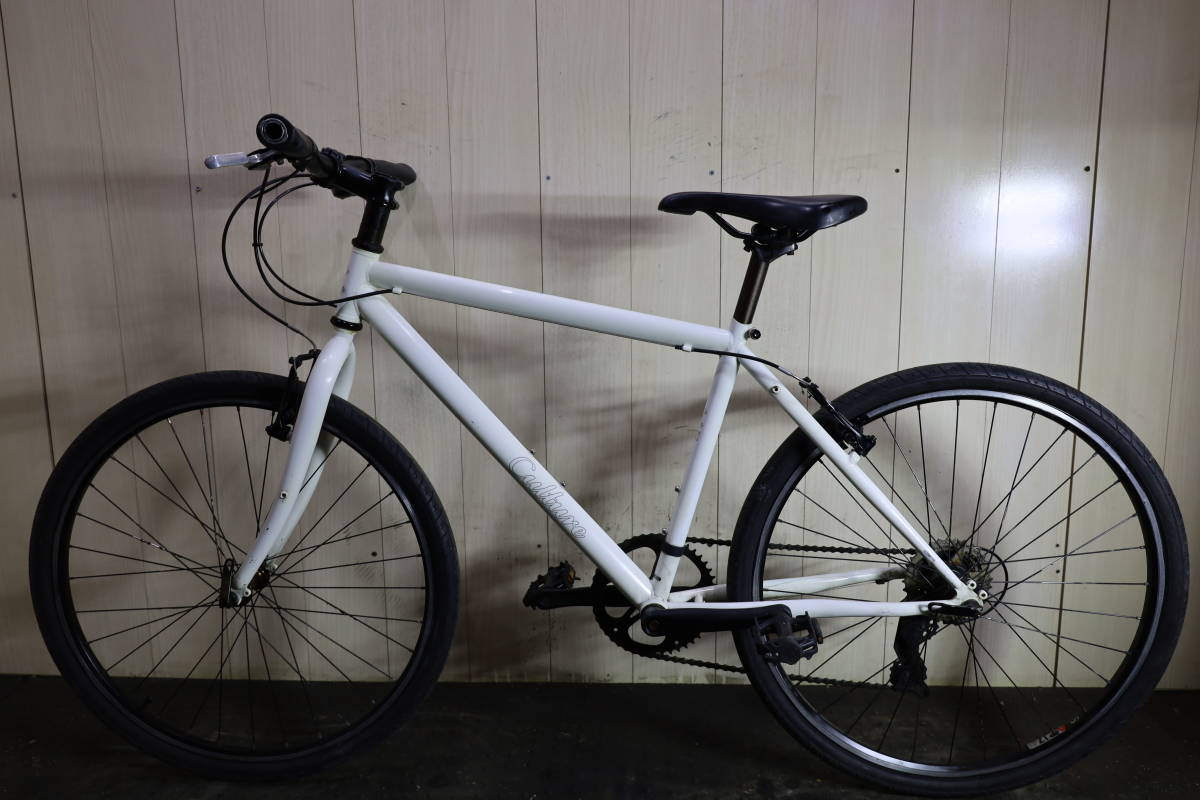 人気良品！CULTURE BIKE(カルチャーバイク) S260 26型　クロモリ1シマノ8速 430mm WHITE色 クロスバイク