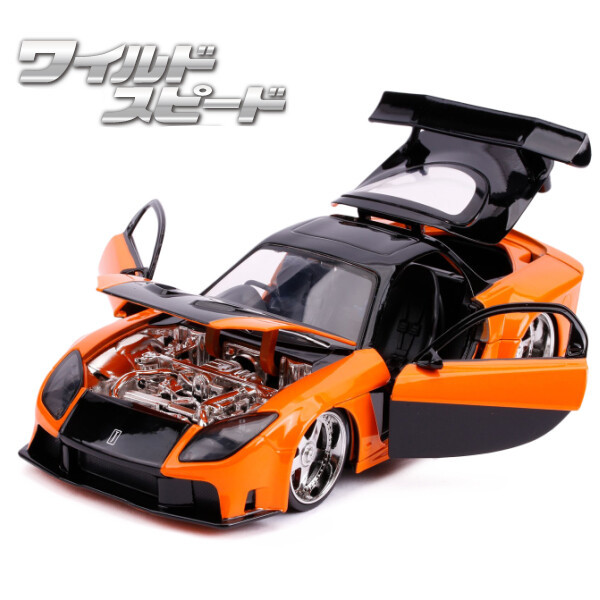 ★JADATOYS 1:24 ワイルドスピード ダイキャストカー HAN'S MAZDA RX-7 Veilside アメリカン雑貨★_画像4