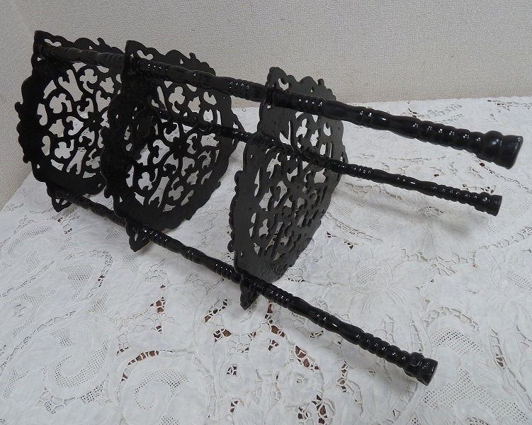 (*BM) iron made / iron black pot stand pot put planter garden furniture height 60. black gardening rack 