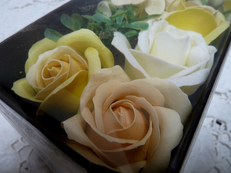 (*BM)love is like a rose with gentel/ soap flower yellow rose rose long box areji men to soap gift objet d'art yellow color 