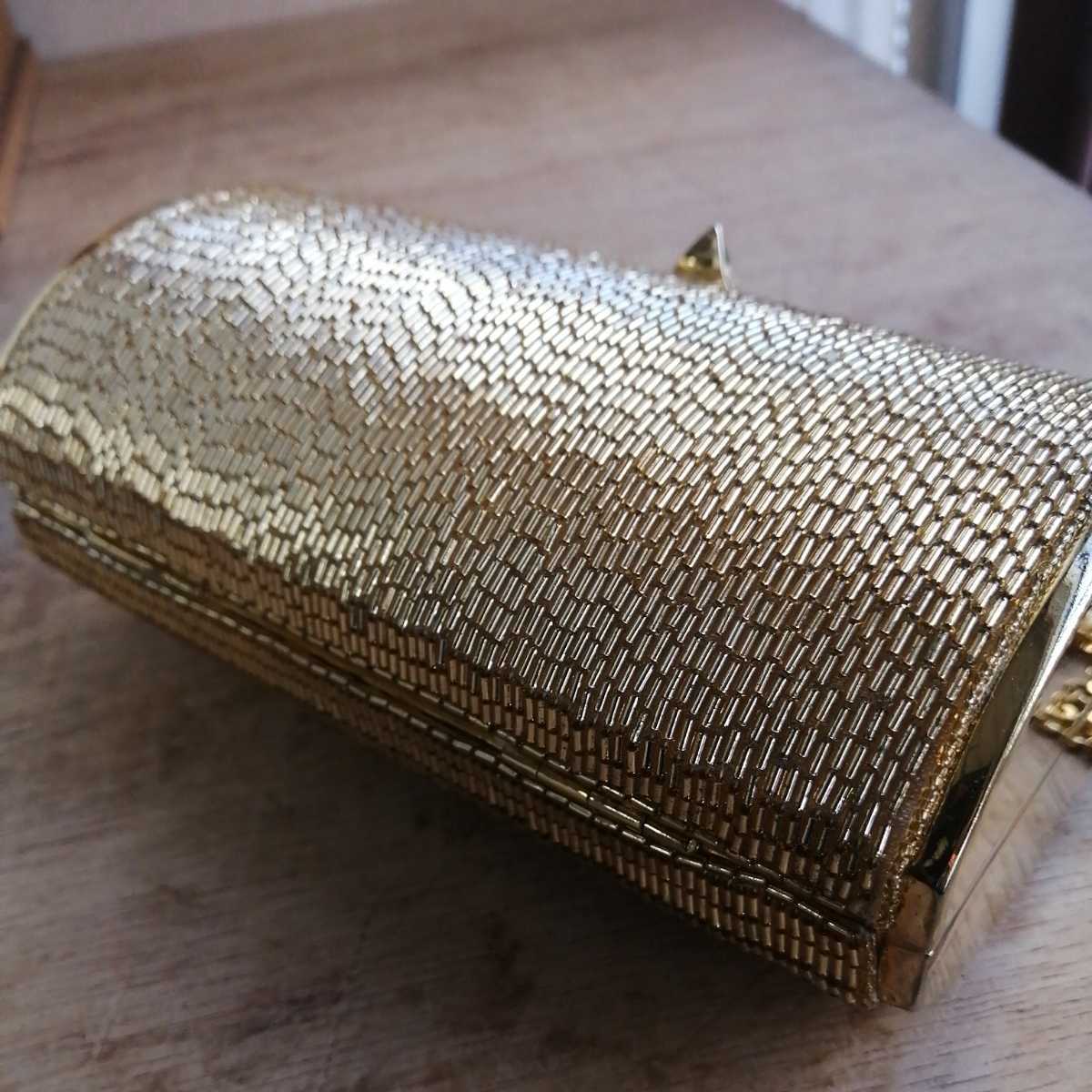  clutch bag back shoulder bag metal Gold retro party bag bag 