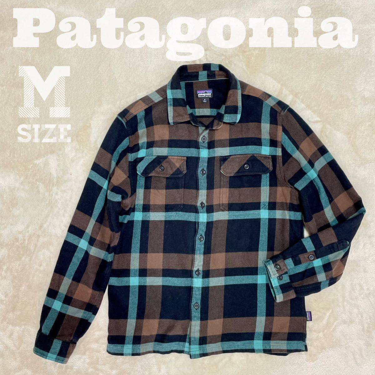 美品☆Patagonia フィヨルドフランネルシャツ 【M】メンズ 2015年製 長袖シャツ パタゴニア 古着 厚手 チェック ネルシャツ 柄　54130_画像1