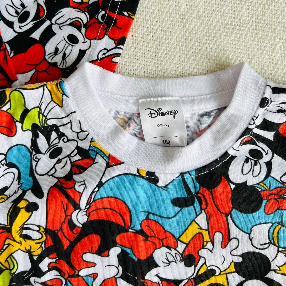 新品未使用 2点セット ディズニーTシャツ ミッキーフレンズ 総柄Tシャツ 半袖Tシャツ 100cm 120cm