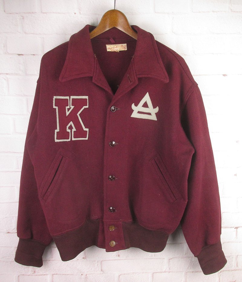 人気デザイナー Mitchell&Ness 1940's ビンテージ LFJ21153 メルトン バーガンディ系 40 ボタンスタジャン Lサイズ 人気デザイナー Mitchell&Ness 1940's ビンテージ LFJ21153 メルトン バーガンディ系 40 ボタンスタジャン Lサイズ