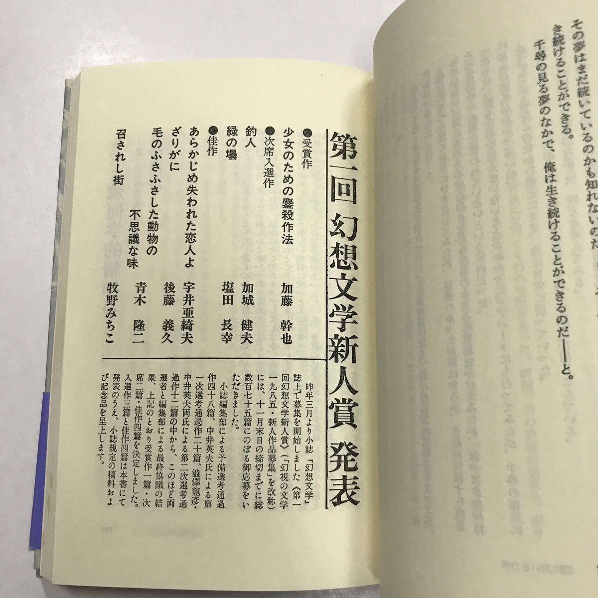 Z/A/ иллюзия .. литература 1985/ иллюзия . литература . выпускать отдел /1985 год no. 2./ Shibusawa Tatsuhiko * Nakai Hideo выбор / no. 1 раз иллюзия . литература новый человек . выбор оценка 