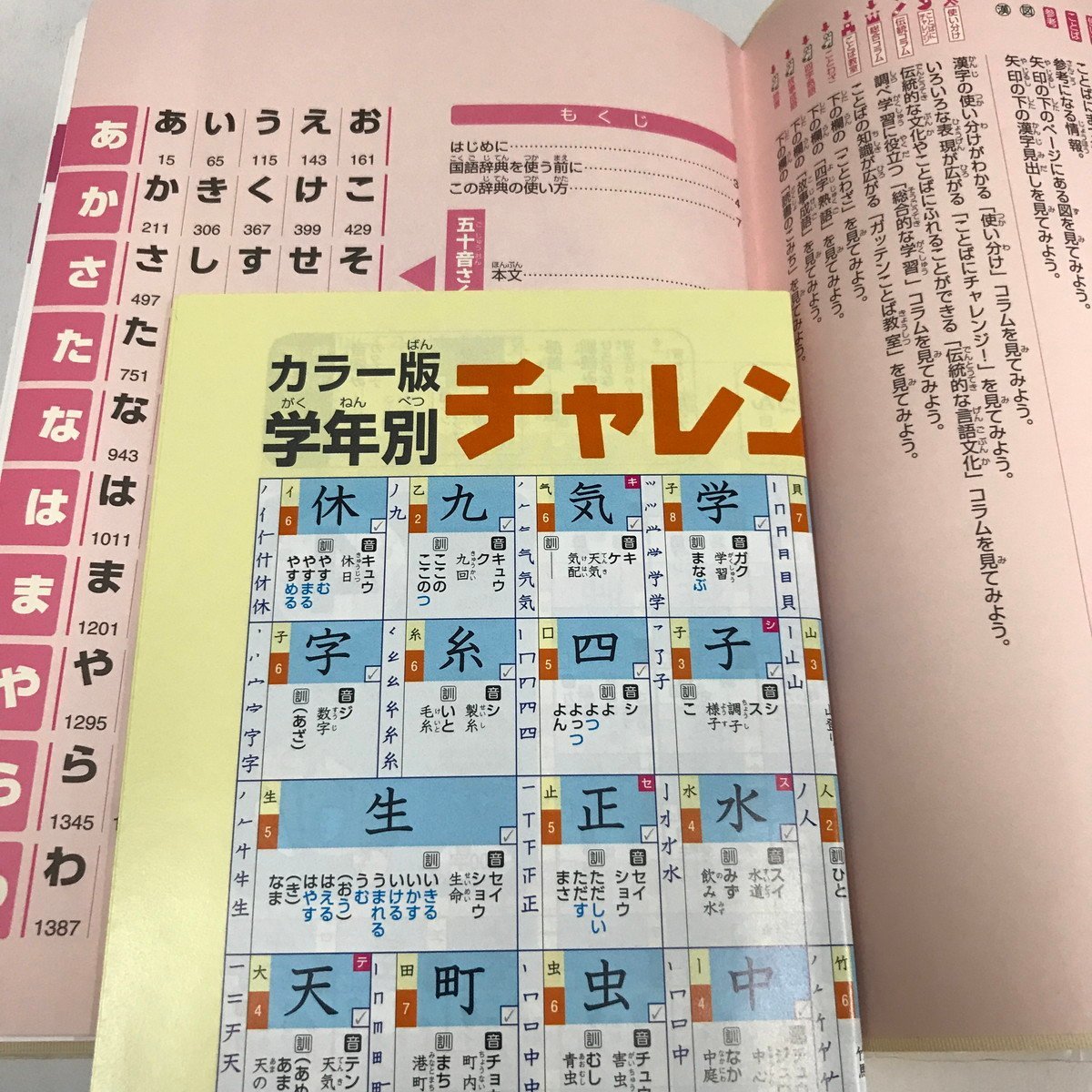 Z/C/チャレンジ 小学国語辞典 第六版/ベネッセ/2015年 2刷/函入り/小学漢字ポスター・百人一首ポスター付き_画像2