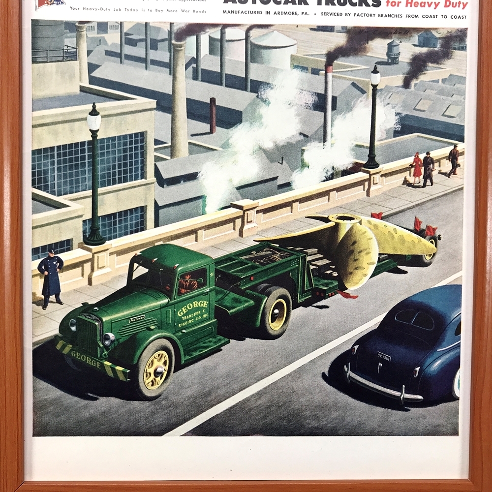 ■即決◆1945年(昭和20年) AUTOCAR TRUCKS トラック トレーラー 戦時中【B4-2704】アメリカ ビンテージ雑誌広告【B4額装品】当時物★同梱可_画像5