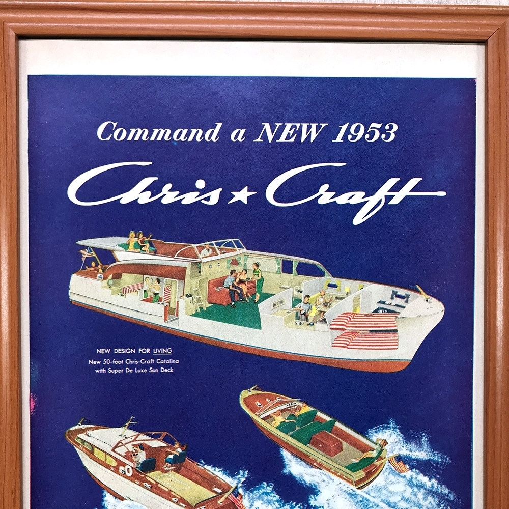 ■即決◆1953年(昭和28年)Chris Craft クリスクラフト ボート クルーザー【B4-4510】アメリカビンテージ雑誌広告【B4額装品】当時物/同梱可_画像4
