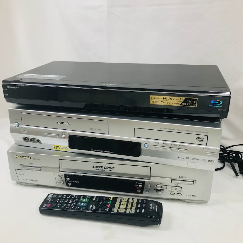 ビデオデッキ ブルーレイレコーダー DVDプレーヤー 3点セット BD-T1100