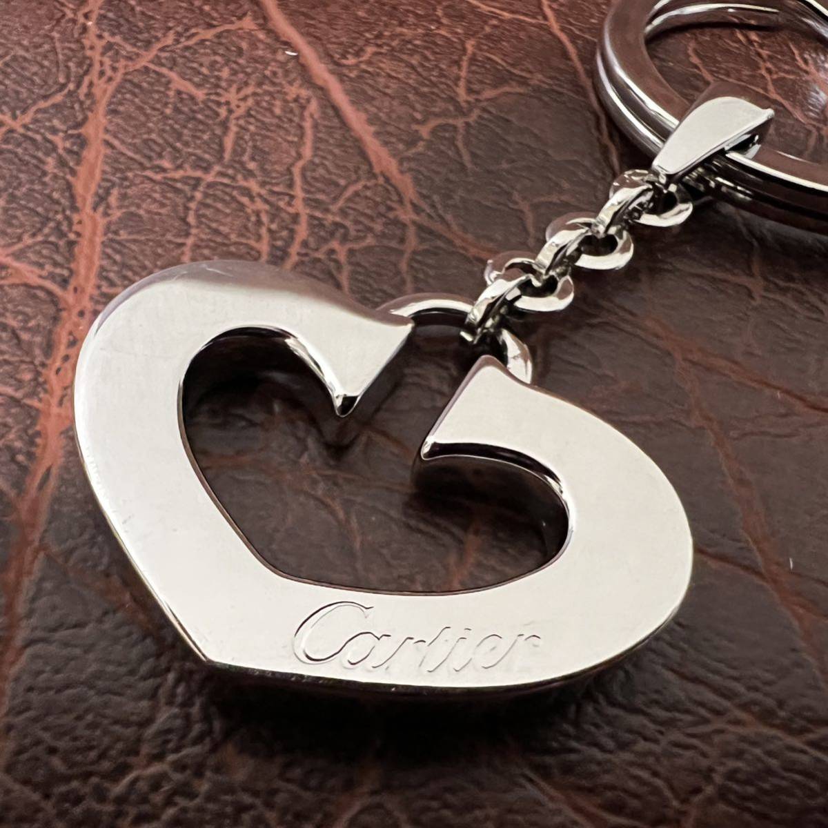 Cartier Cartier key holder key ring charm silver color Heart 