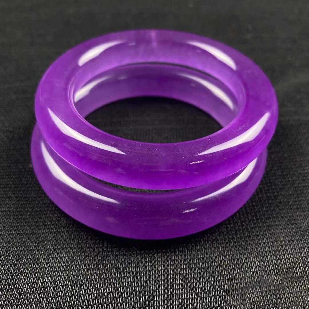 清代 天然紫羅蘭翡翠の腕輪ペア
