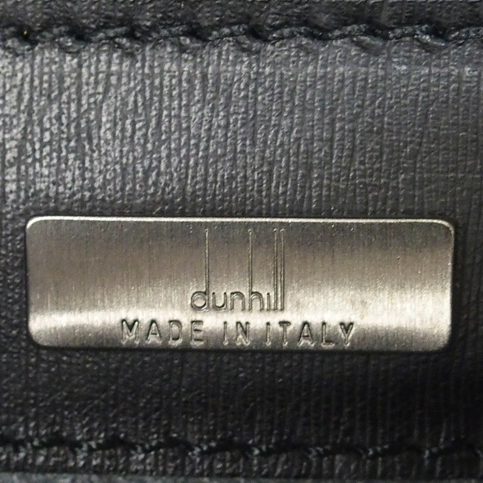 m001 E 美品 ダンヒル クラッチバッグ レザー ブラック dunhill サイドカー ガンメタル ポシェット L3F290A セカンドバッグ 紳士