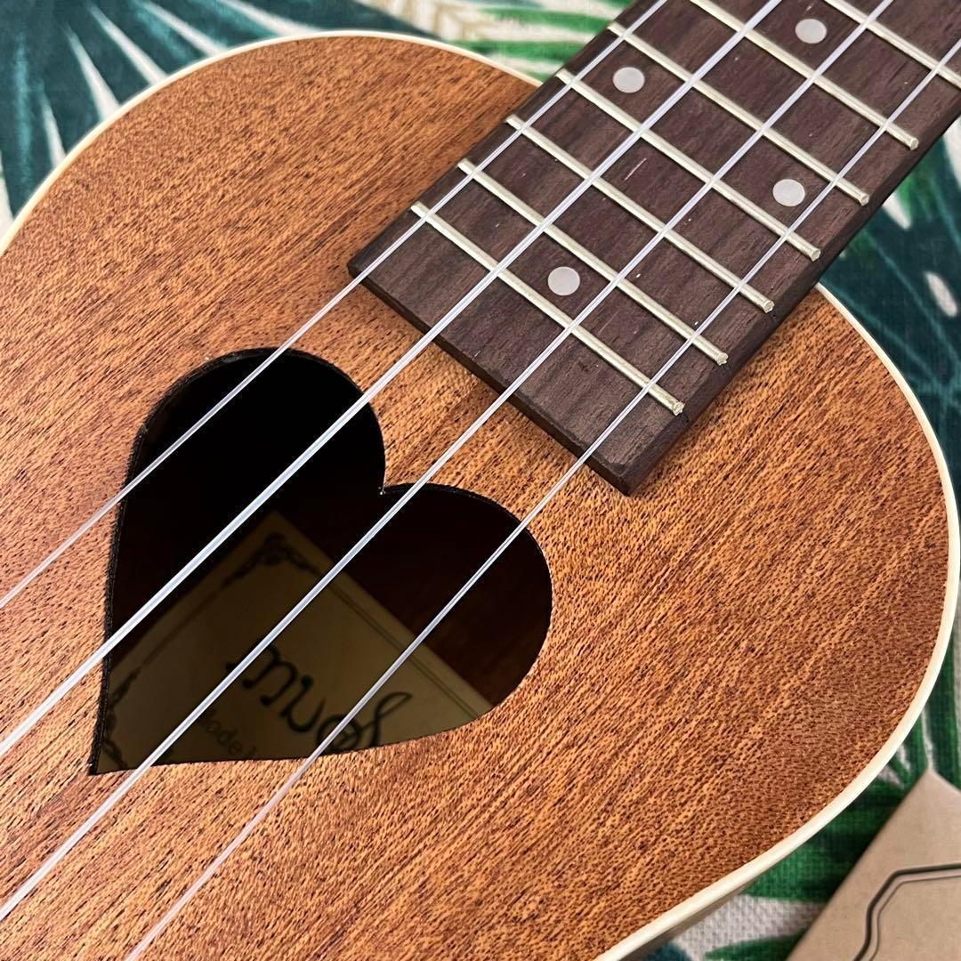 music ukulele】ハートが可愛いエレキ・コンサートウクレレ【セット
