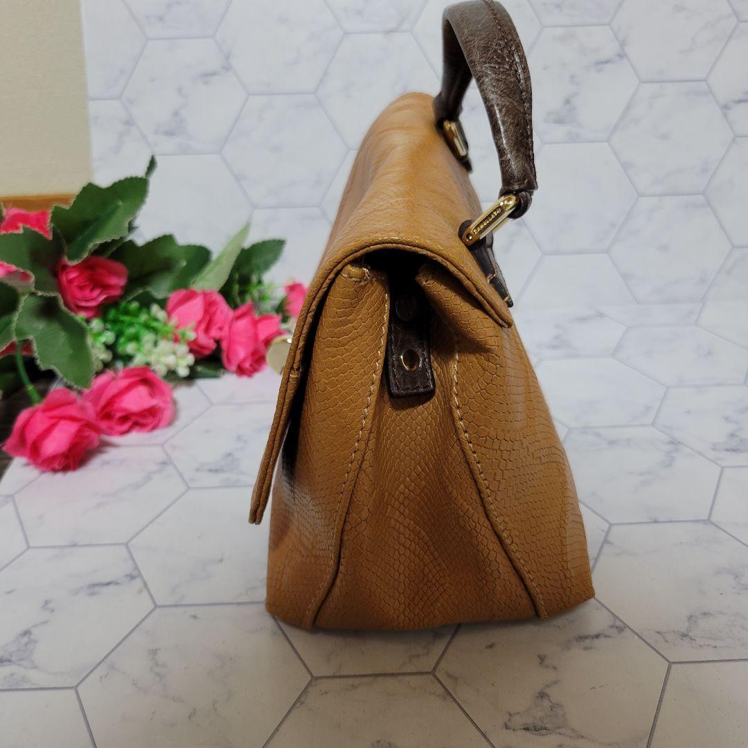 ザネラート お洒落 ハンドバッグ ショルダー BAG クロコ レザー 小さめ-