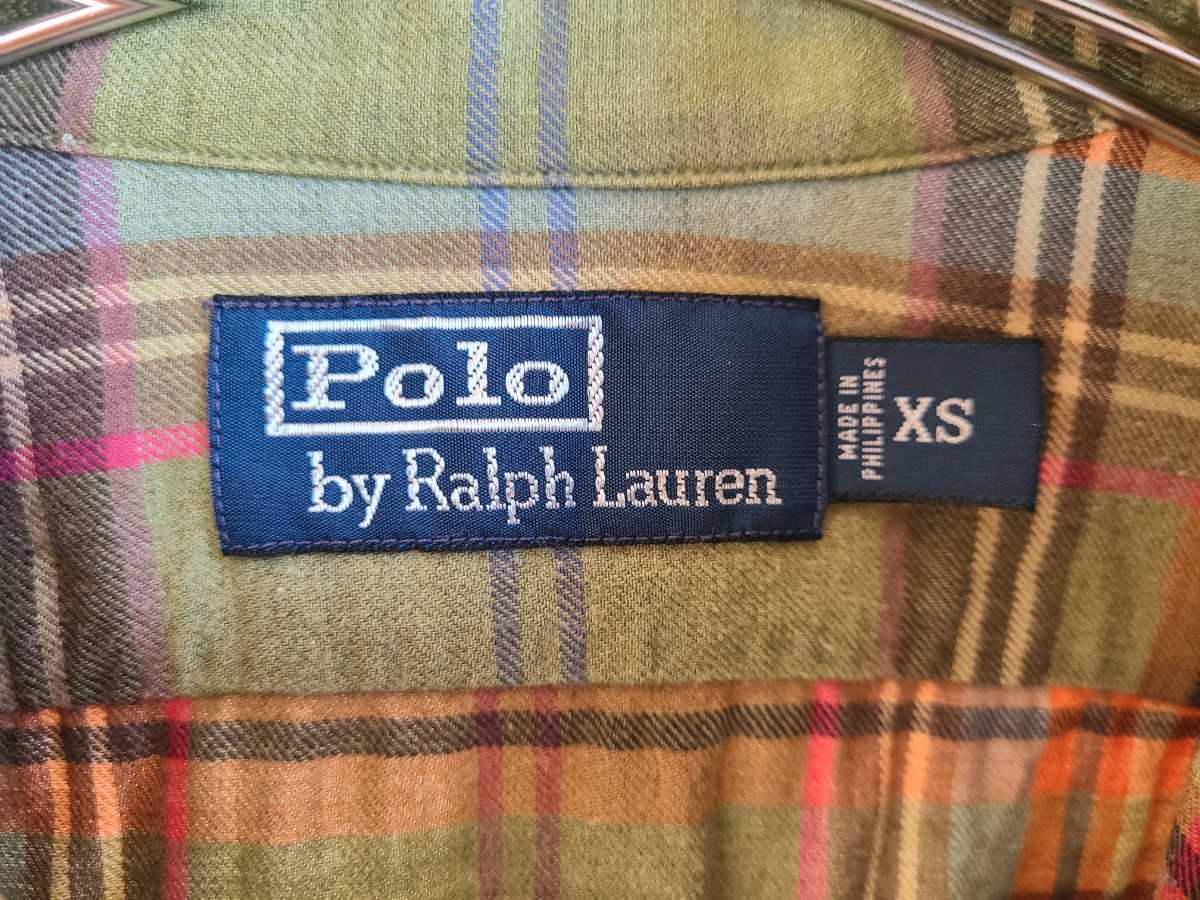 【送料無料】 Polo by Ralph Lauren ラルフローレン コットンウール チェックシャツ ワークシャツ ネルシャツ ガチャポケ フラップ_画像6