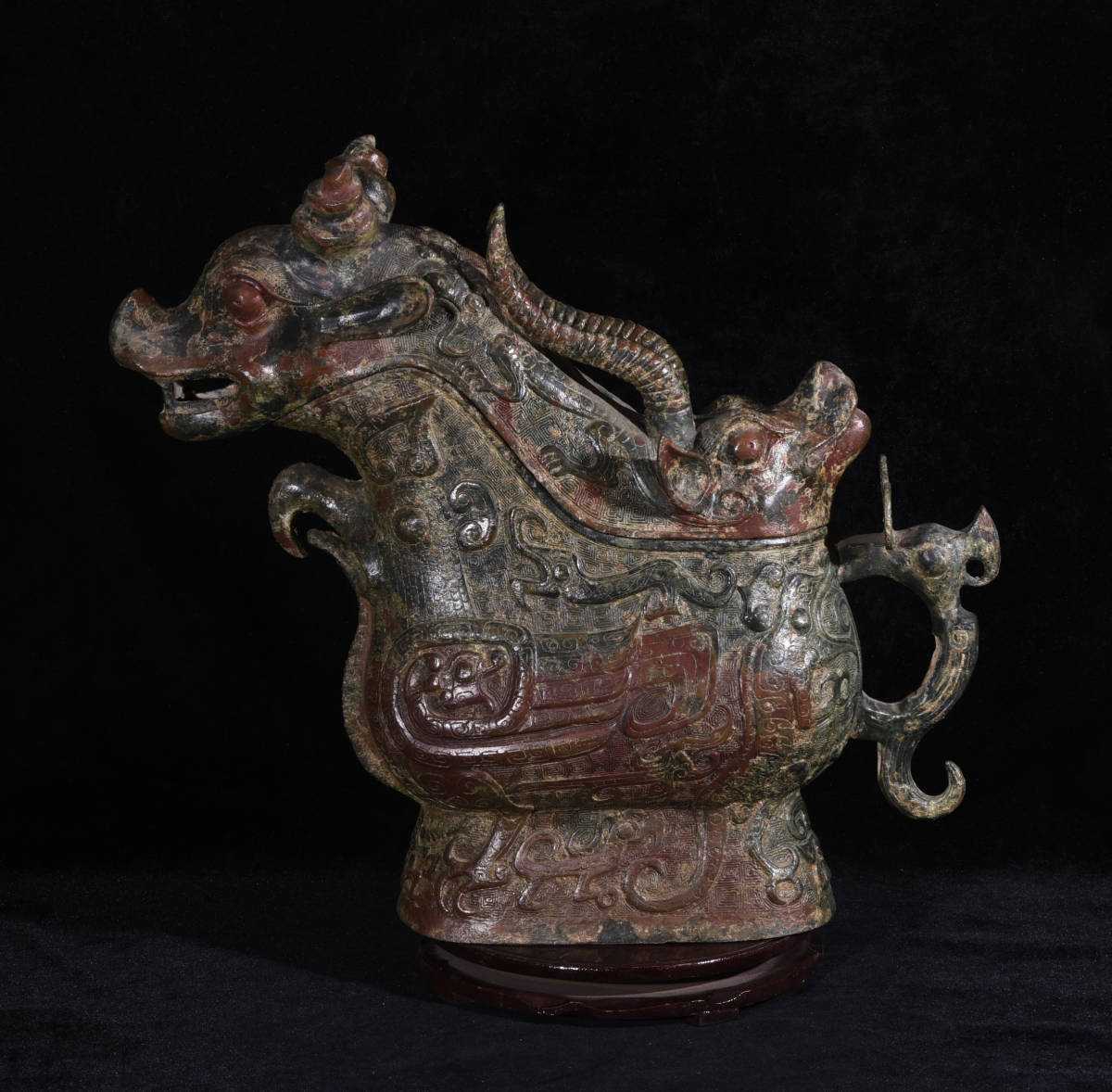 中国・商周時代・青銅器・饕餮紋・獸面蓋壺・中国古美術・古賞物・古董