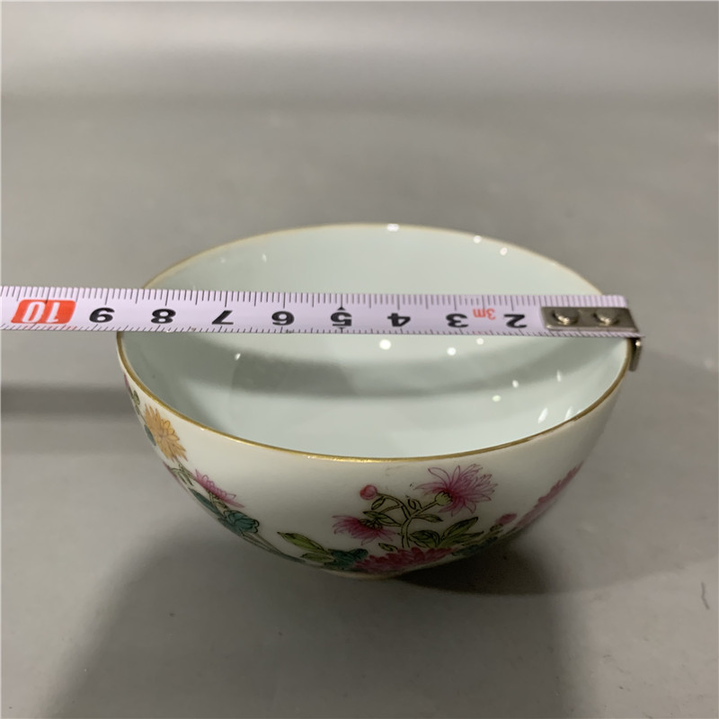 ☆清代雍正禦制款粉彩包金十二花神杯箱付☆高さ4.8ｃｍ 直径8.8ｃｍ