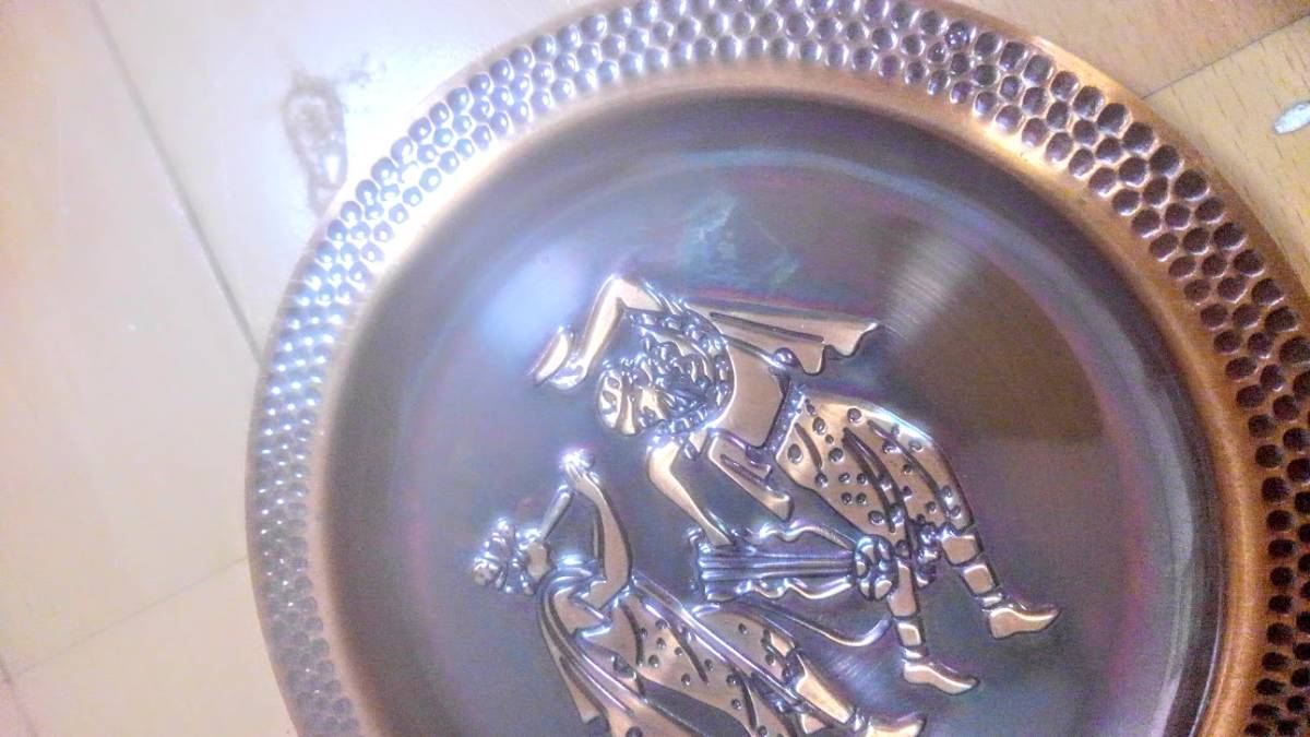 【未使用】エヴァンジル　純銅　皿　6枚セット　ギリシャ風 純喫茶　コースター　_画像4