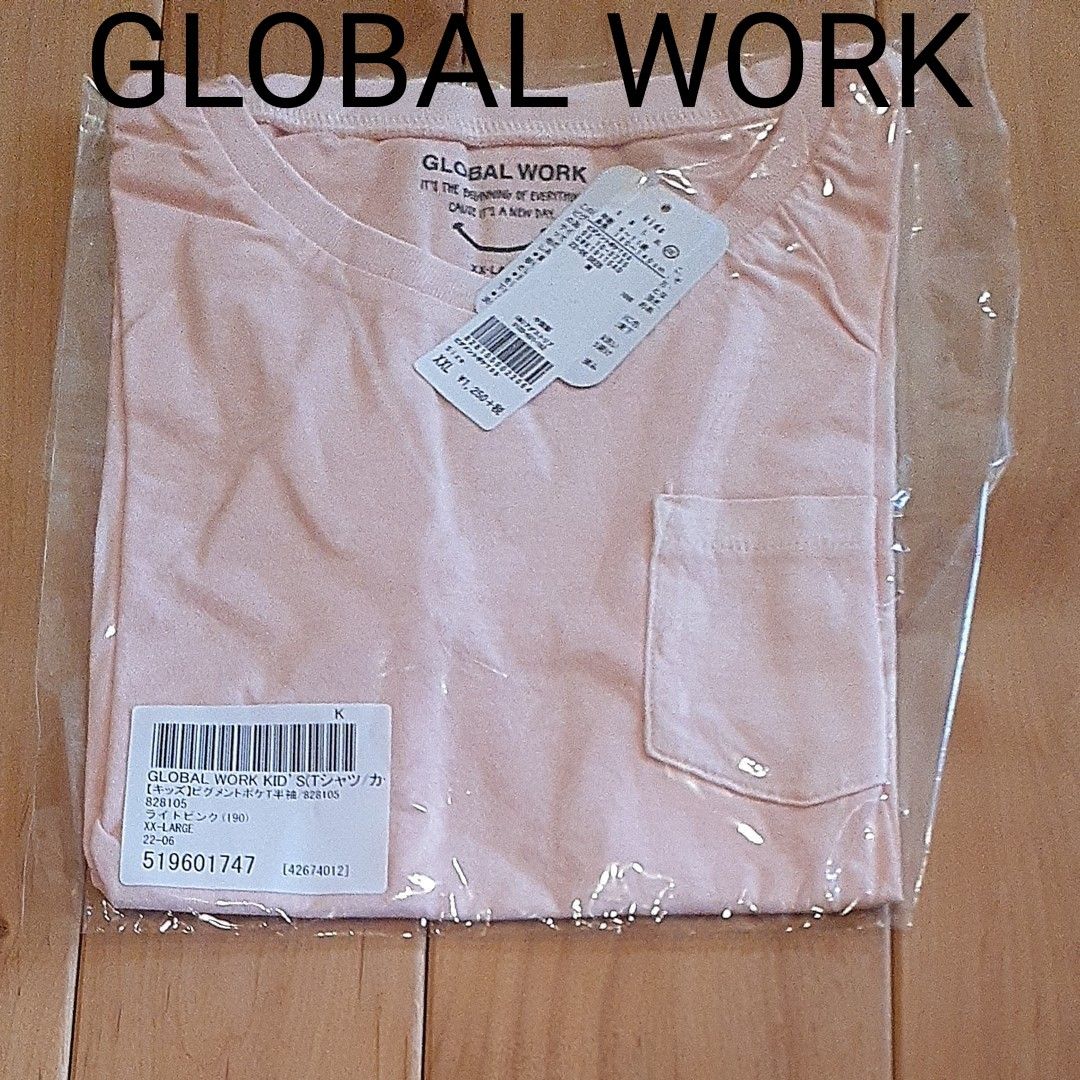 グローバルワークGLOBAL WORK　新品未使用タグ付き　ピグメントポケットTシャツ　半袖　シンプルTシャツ　130 140