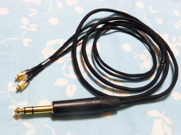 切り込み入り MMCX ケーブル MOGAMI 2944 6.3mm標準プラグ (アンプ側 カスタム可) ストレートダウン Shure JVC FD01 FD02 FX1100 Edition M_画像1