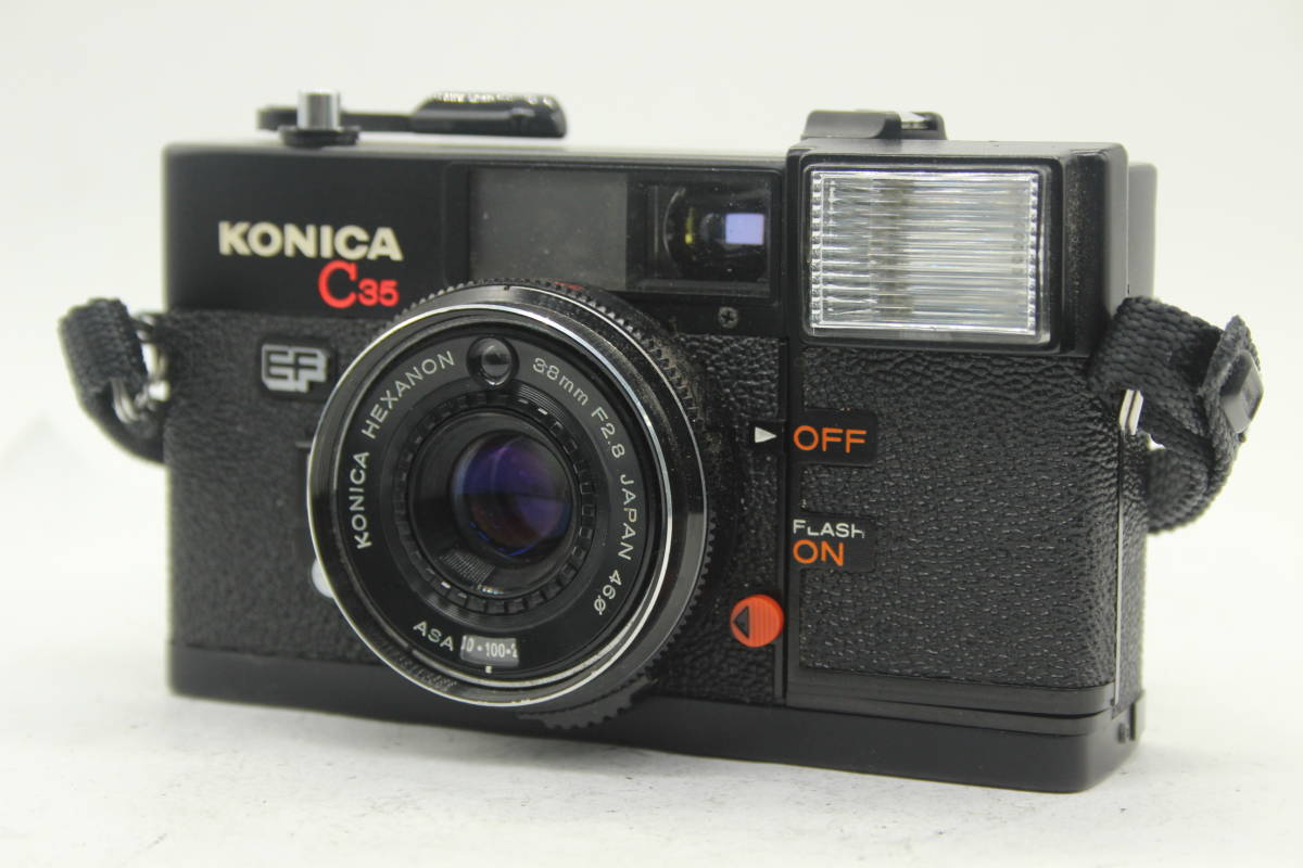 【返品保証】 コニカ Konica C35 EF 後期型 Hexanon 38mm F2.8 コンパクトカメラ C2732_画像1
