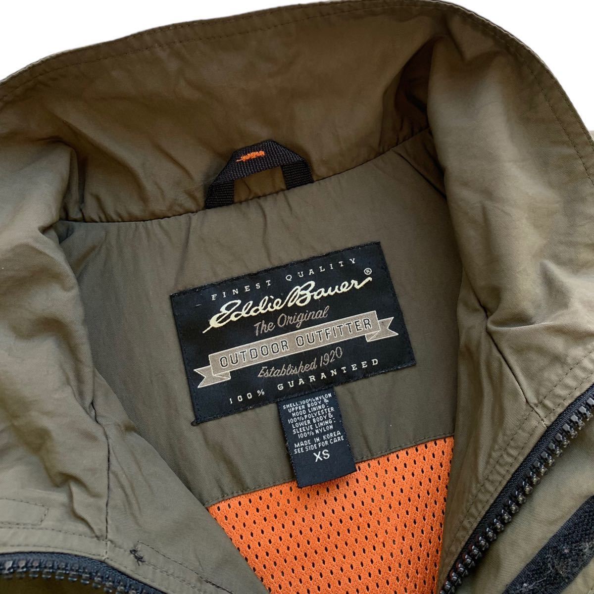 00's Eddie Bauer アノラックパーカー 袖取り外し可能 マルチポケット プルオーバー フーディー Y2K テック トラベル フィッシング_画像7