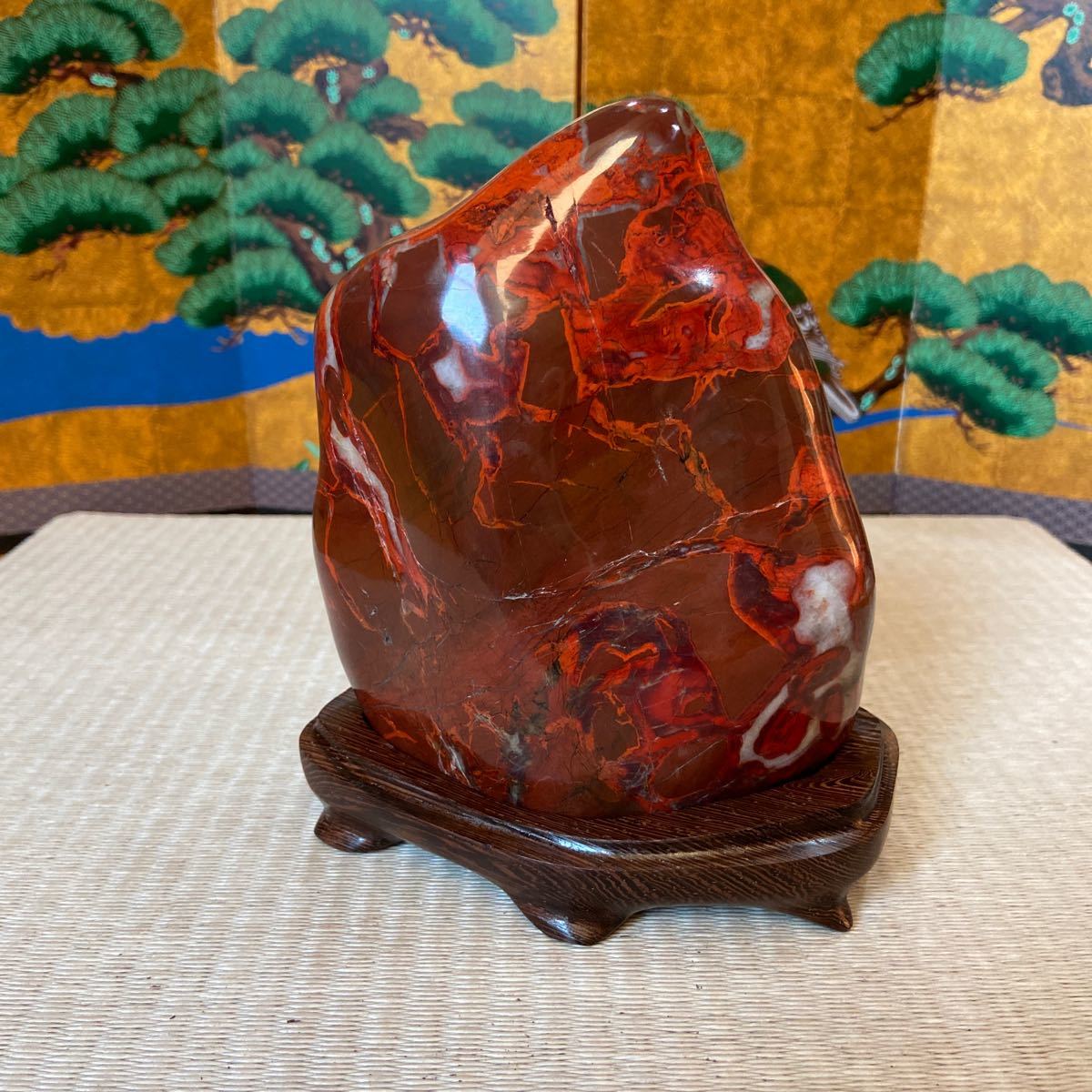 根尾雷光石 1.6kg ☆ 鑑賞石 菊花石 雷光石 赤石 debugstore.lk