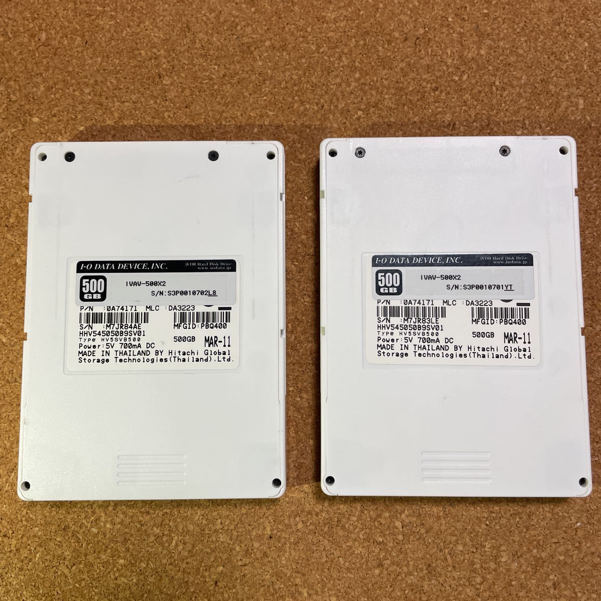 I・O DATE iVDR-S カセットハードディスク 500GB×4個-
