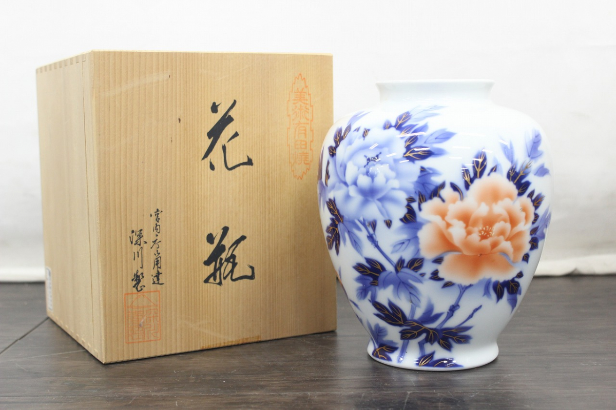 [ line .] Koransha deep river made Fukagawa Seiji Arita . vase summarize ceramics . road handicraft . work of art * Yupack * AA000BOM90