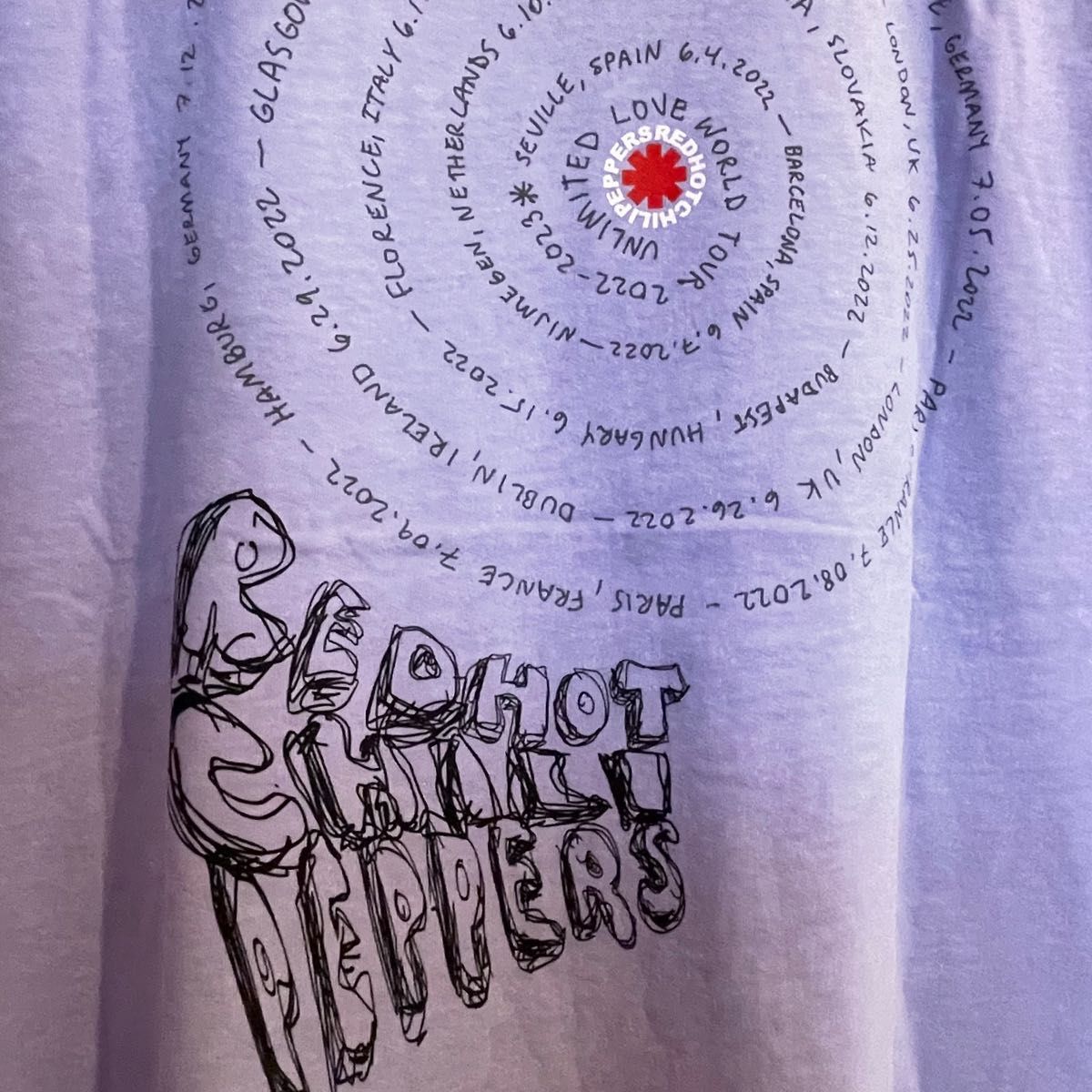 レッチリ Tシャツ レッドホットチリペッパーズ ライブ ツアー グッズ