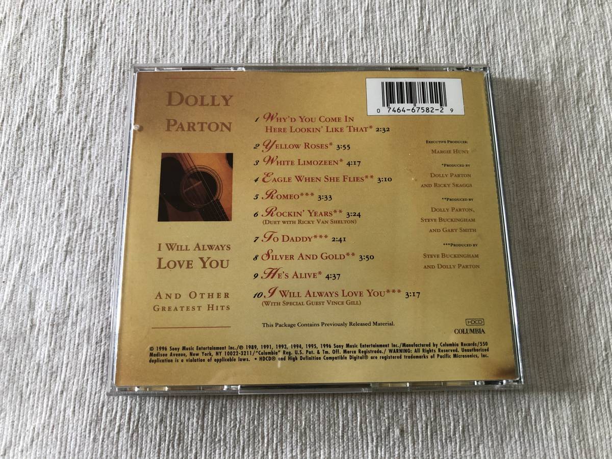 CD　　DOLLY PARTON　　ドリー・パートン　　『I Will Always Love You』　　CK-67582_画像2