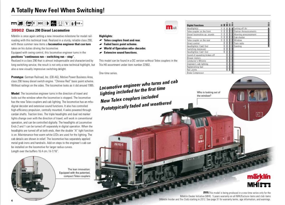 メルクリン 39902 ドイツ鉄道 DB AG BR 290 ディーゼル機関車 メルクリン 39902 ドイツ鉄道 DB AG BR 290 ディーゼル機関車