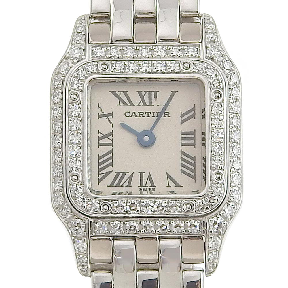 CARTIER Cartier Mini хлеб tail бриллиантовая оправа WF3210F3 наручные часы K18WG× бриллиант кварц женский [90000021] б/у 