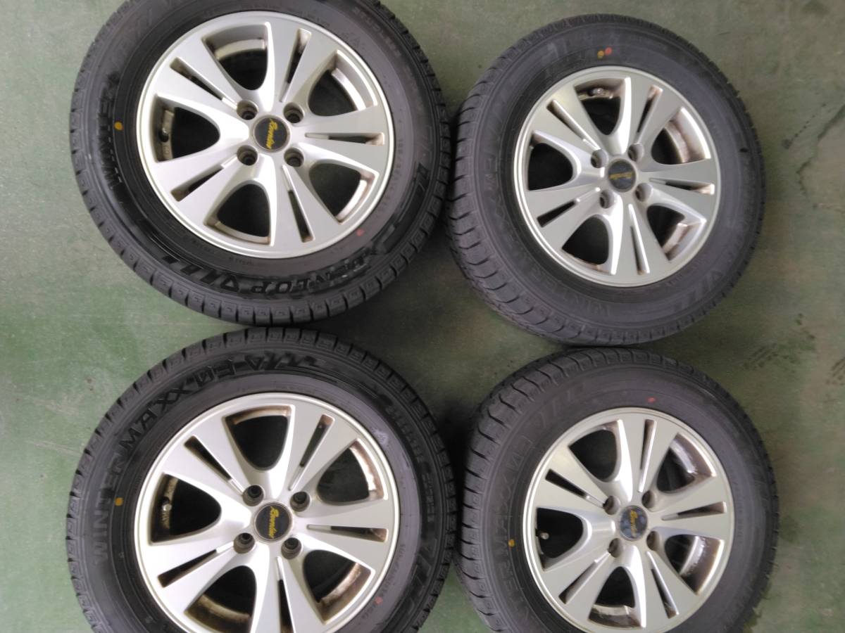 DUNLOP WINTERMAXX03 ダンロップ ウィンターマックス 20年製 185/65R14 ホイール リバーライン 14インチ 5.5J 4H PCD100　_画像1