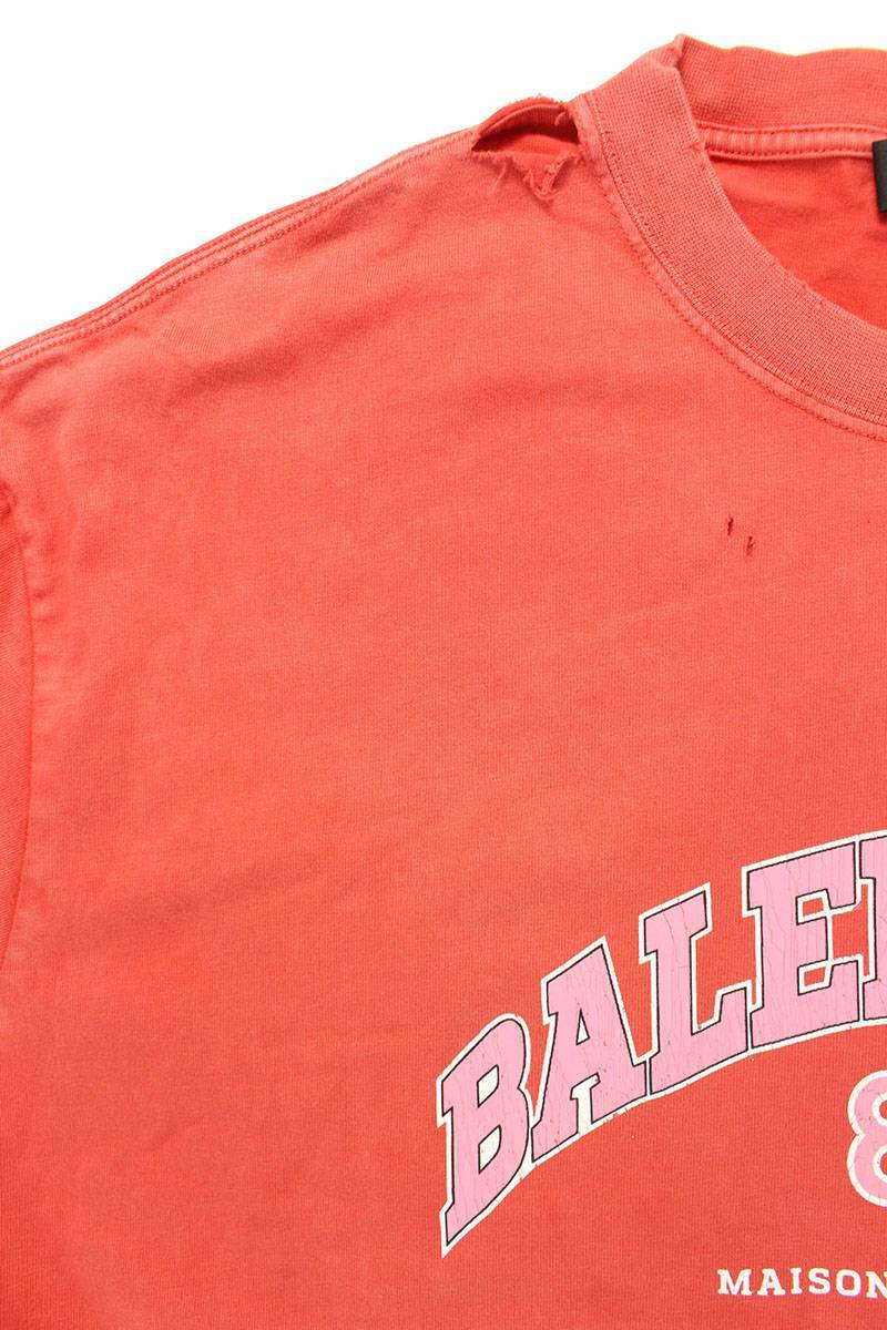 バレンシアガ BALENCIAGA 612966 TLVJ1 サイズ:XXL Maison Balenciagaクラッシュ加工Tシャツ 中古 SJ02_画像5