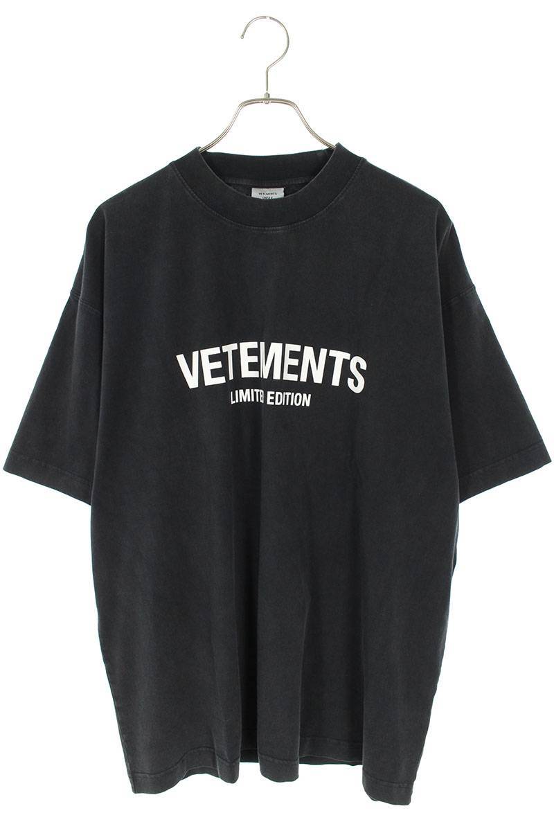 ヴェトモン VETEMENTS サイズ:L 【23SS【UE63TR720Xフロントロゴユーズド加工Tシャツ 新古品 FK04
