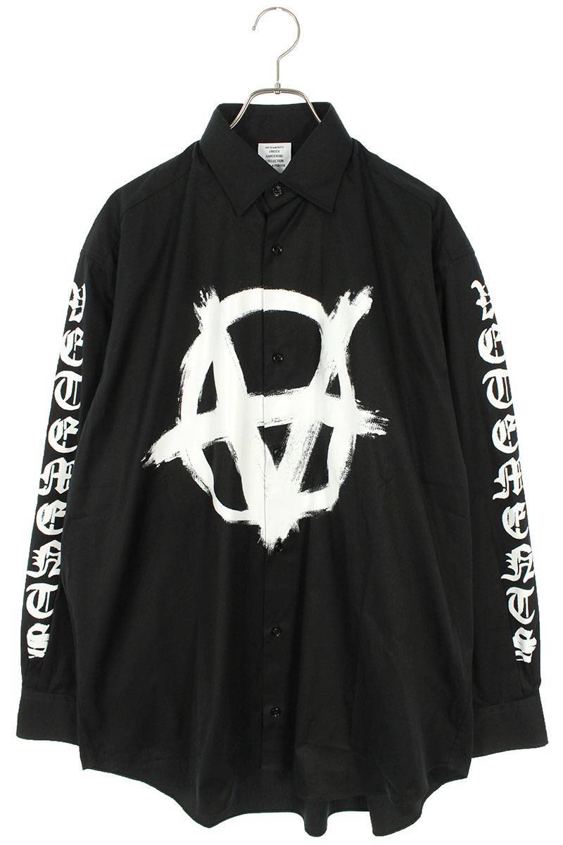 出産祝い ヴェトモン VETEMENTS SJ02 新古品 【23SS【UE63SH171Bダブルアナーキー長袖シャツ サイズ:M Mサイズ
