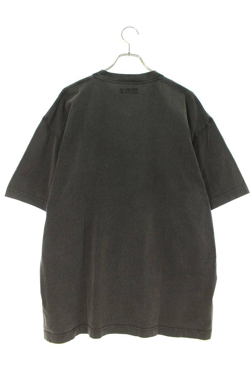 ヴェトモン VETEMENTS サイズ:L 23SS UE63TR440Bロゴ刺繍ユーズド加工T ...