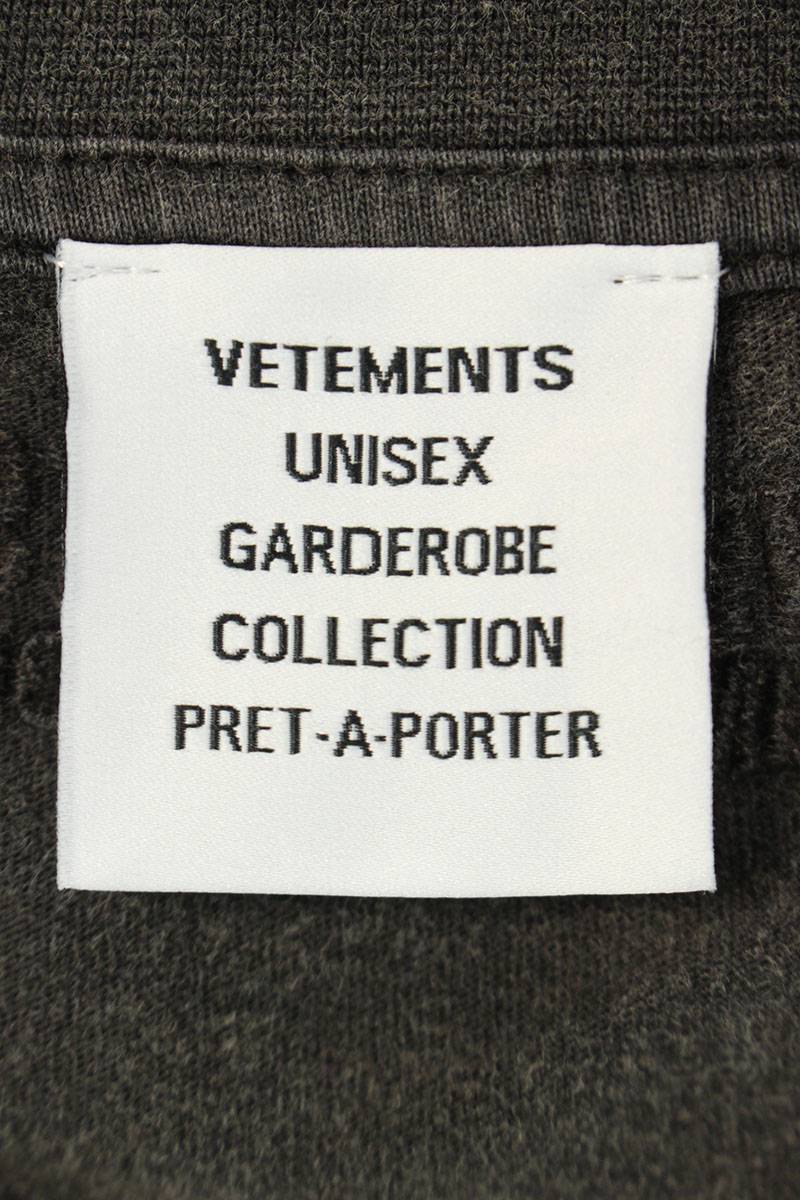ヴェトモン VETEMENTS サイズ:L 23SS UE63TR440Bロゴ刺繍ユーズド加工T ...