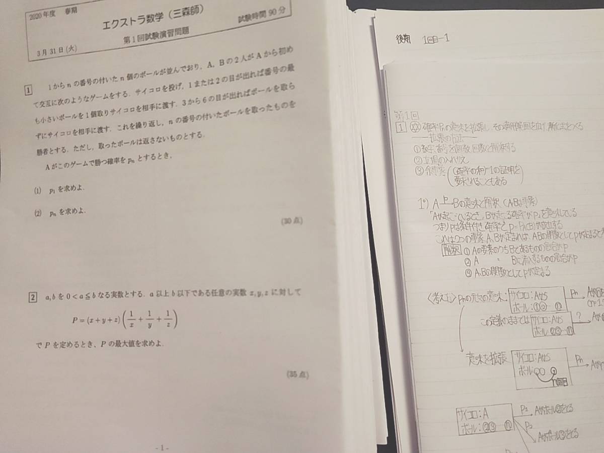 駿台　20年度最新版　三森司先生　通期・春期・夏期　高３エクストラ数学　プリント・板書　フルセット　河合塾　鉄緑会　Z会　東進 　SEG _画像2