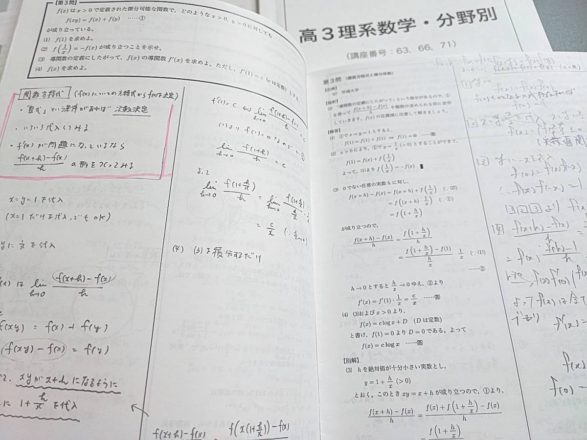 【数量は多】 鉄緑会 テキスト 高3理系数学・分野別 夏期 19年 蓑田先生 語学・辞書・学習参考書