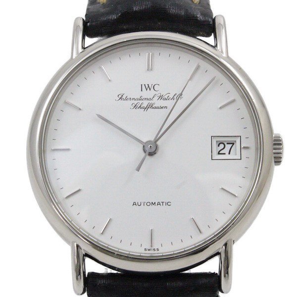 IWC ポートフィノ 自動巻き メンズ 腕時計 魚リューズ 白文字盤 社外