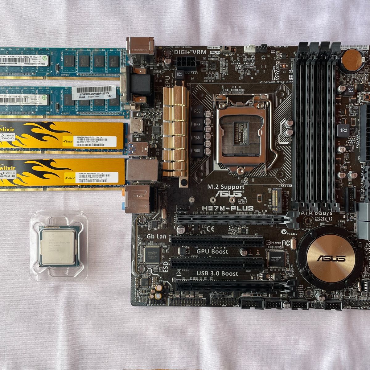 ASUS H97M-PLUS メモリ16GB Xeon(core i7 4770相当) セット