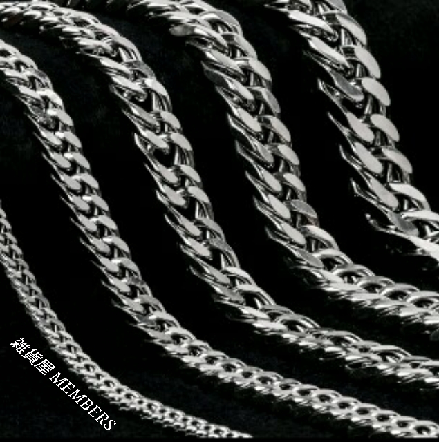  free shipping 6mm width Chrome silver surgical stainless steel double 2 surface cut chain breath abroad Celeb model wild performer favorite price cut remainder a little 